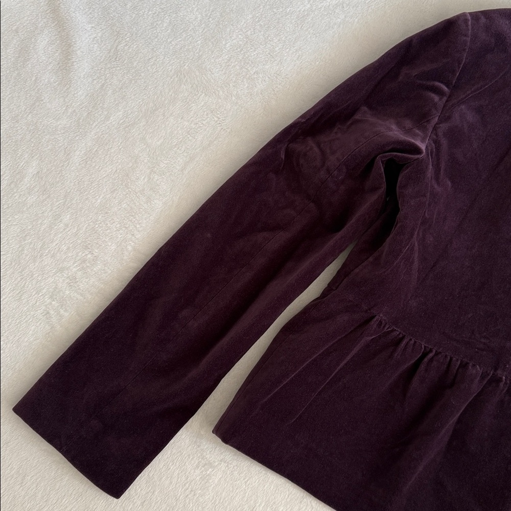 J. Crew | 2011 Eden Velvet Two Button Peplum Lined Blazer 30591 Purple (8) - Picture 13 of 15
